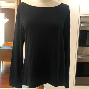 BANANA REPUBLIC Black CREW NECK LONG SLEEVE TUNIC STYLE T-SHIRT. Size. M